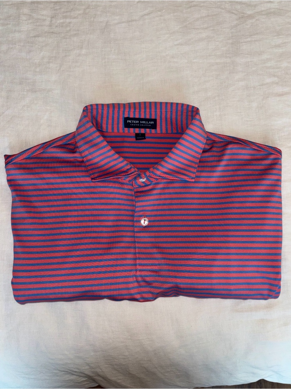 Peter Millar Striped Polo in Pink and Blue - Picture 2 of 2